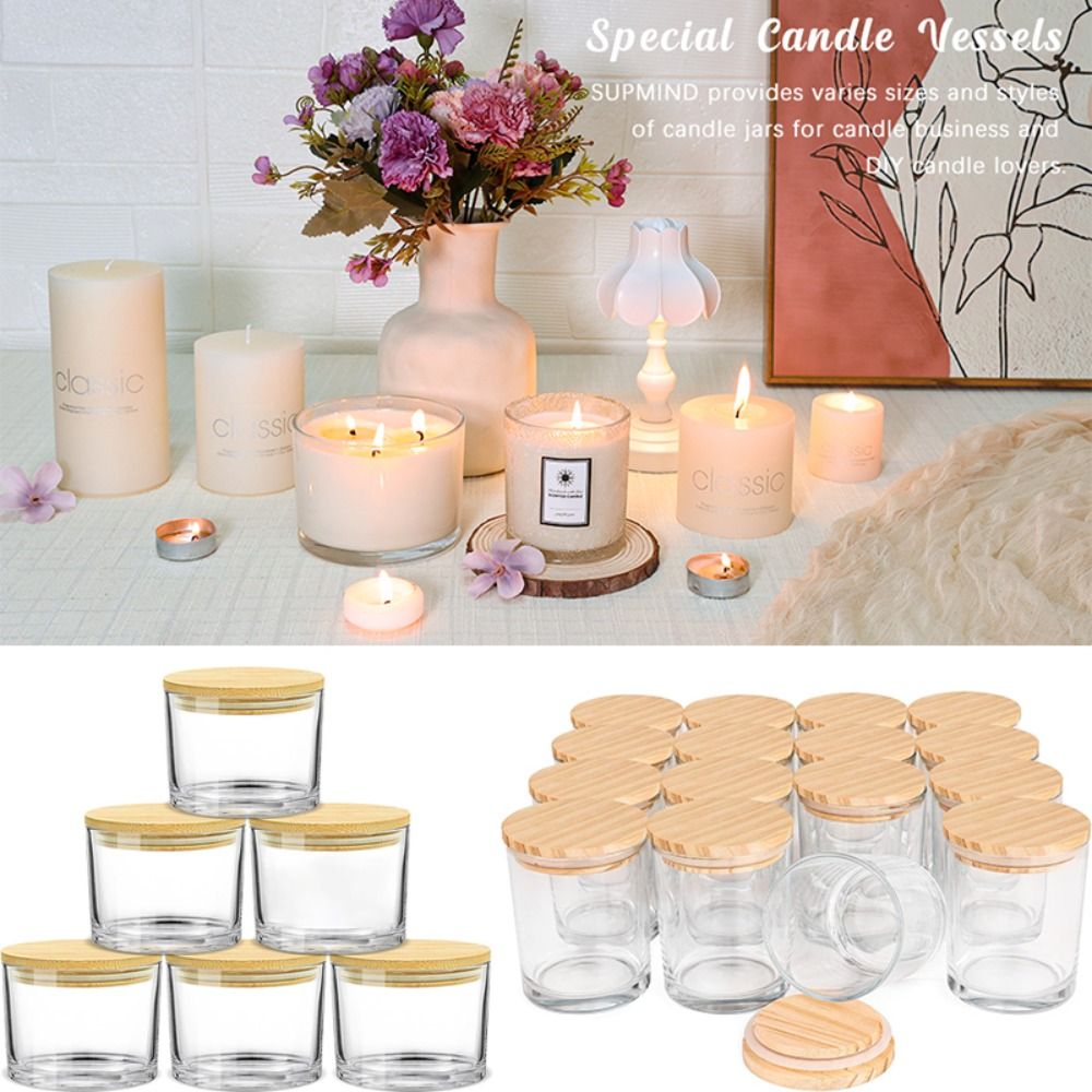 Candle Making Glass Jars - Прозрачные стеклянные банки для свечей, прозрачный