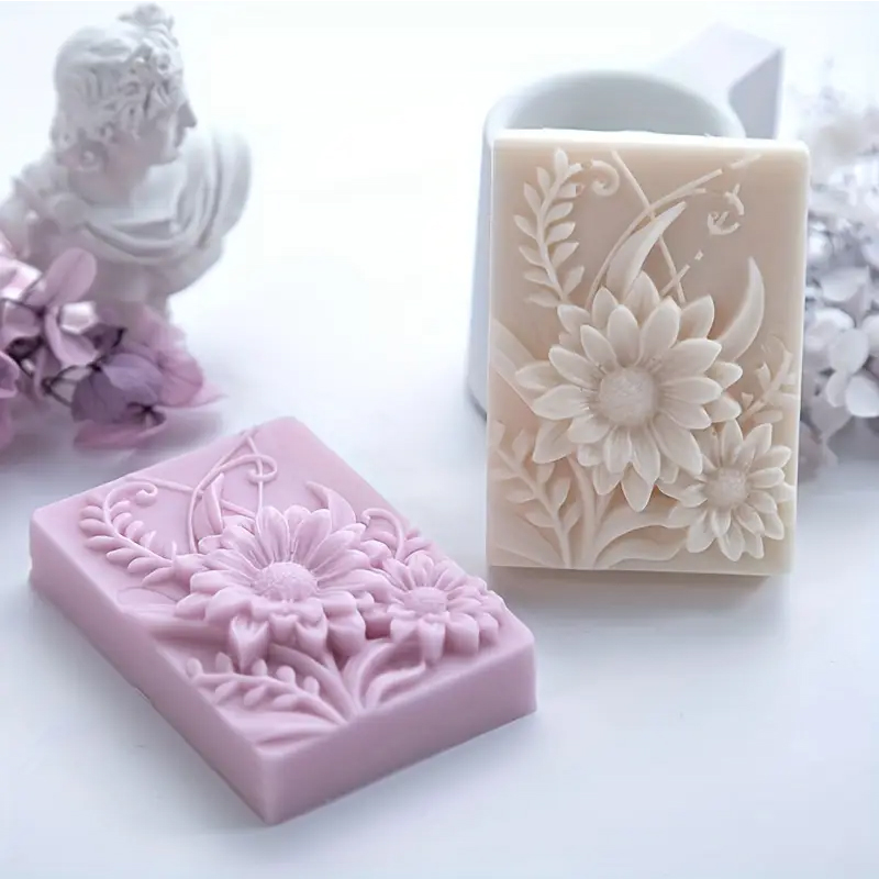 Candle Making Party - 3D цветок квадратное мыло силиконовая форма