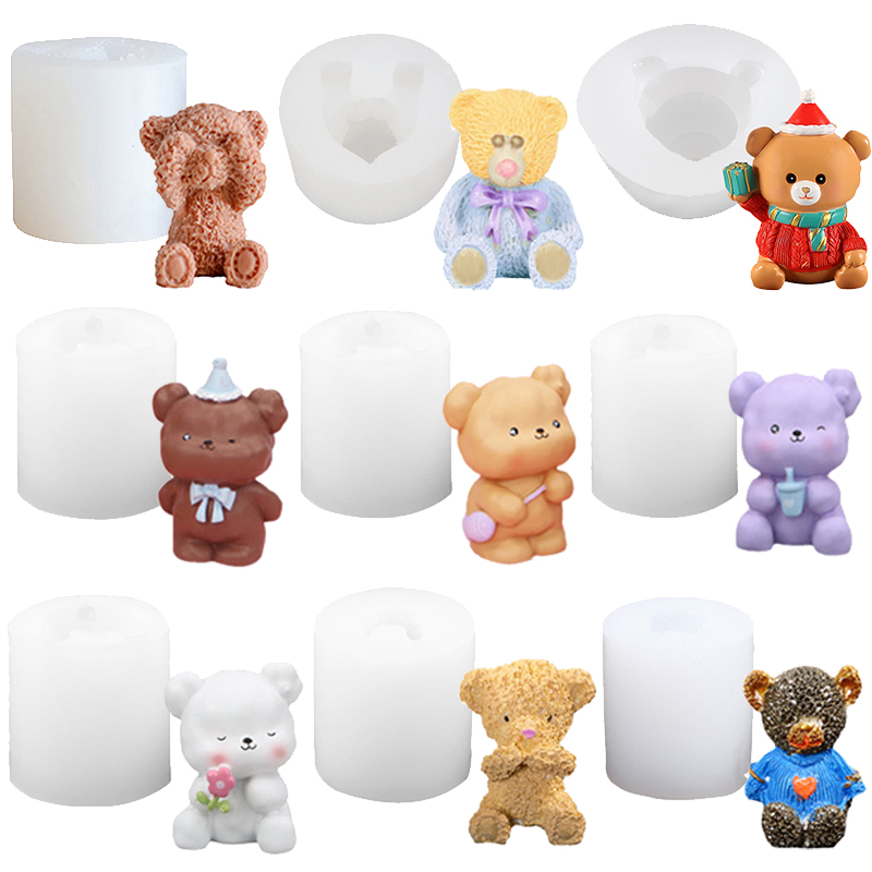 Candle Making Moulds - Силиконовая форма для свечей с медведем,