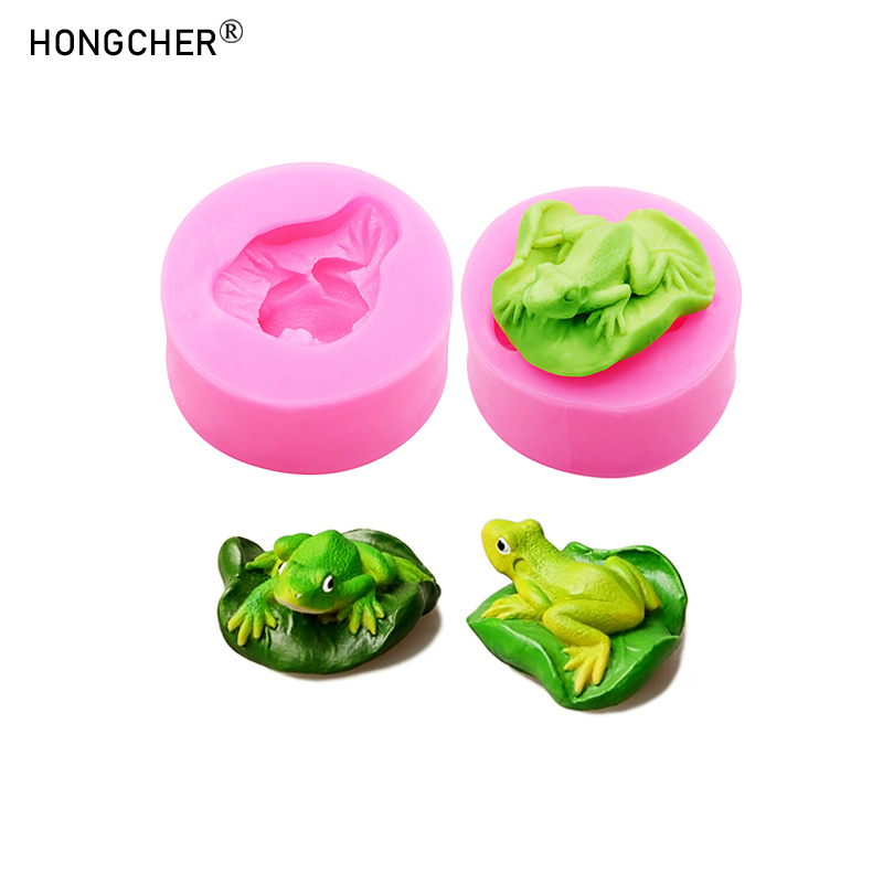 Candle Making Moulds - Листья лотоса, лягушка, смола, микропейзаж, украшение,