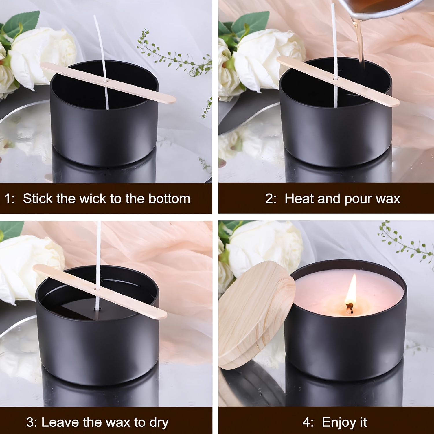 Черные баночки для свечей с де – обзор и цена Candle Making Glass Jars