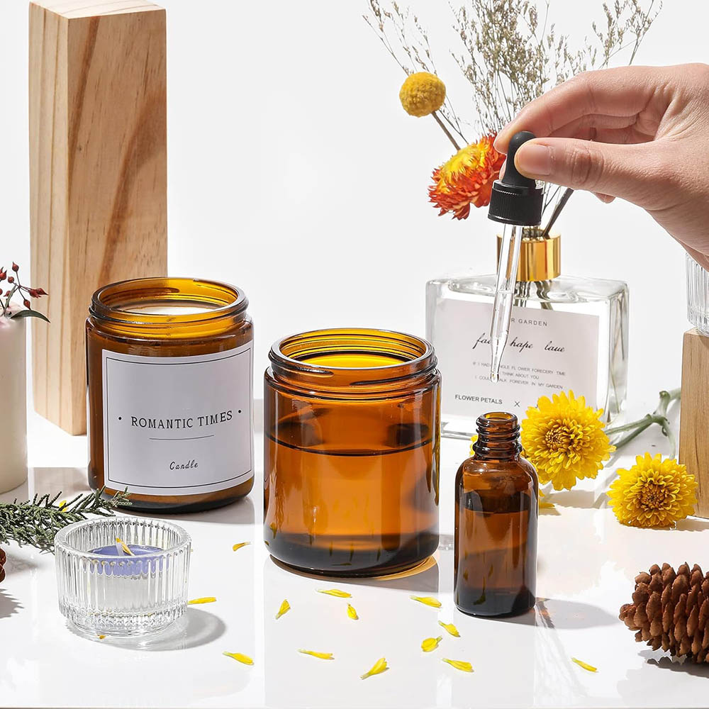 Стеклянные банки из янтарного  – обзор и цена Candle Making Glass Jars