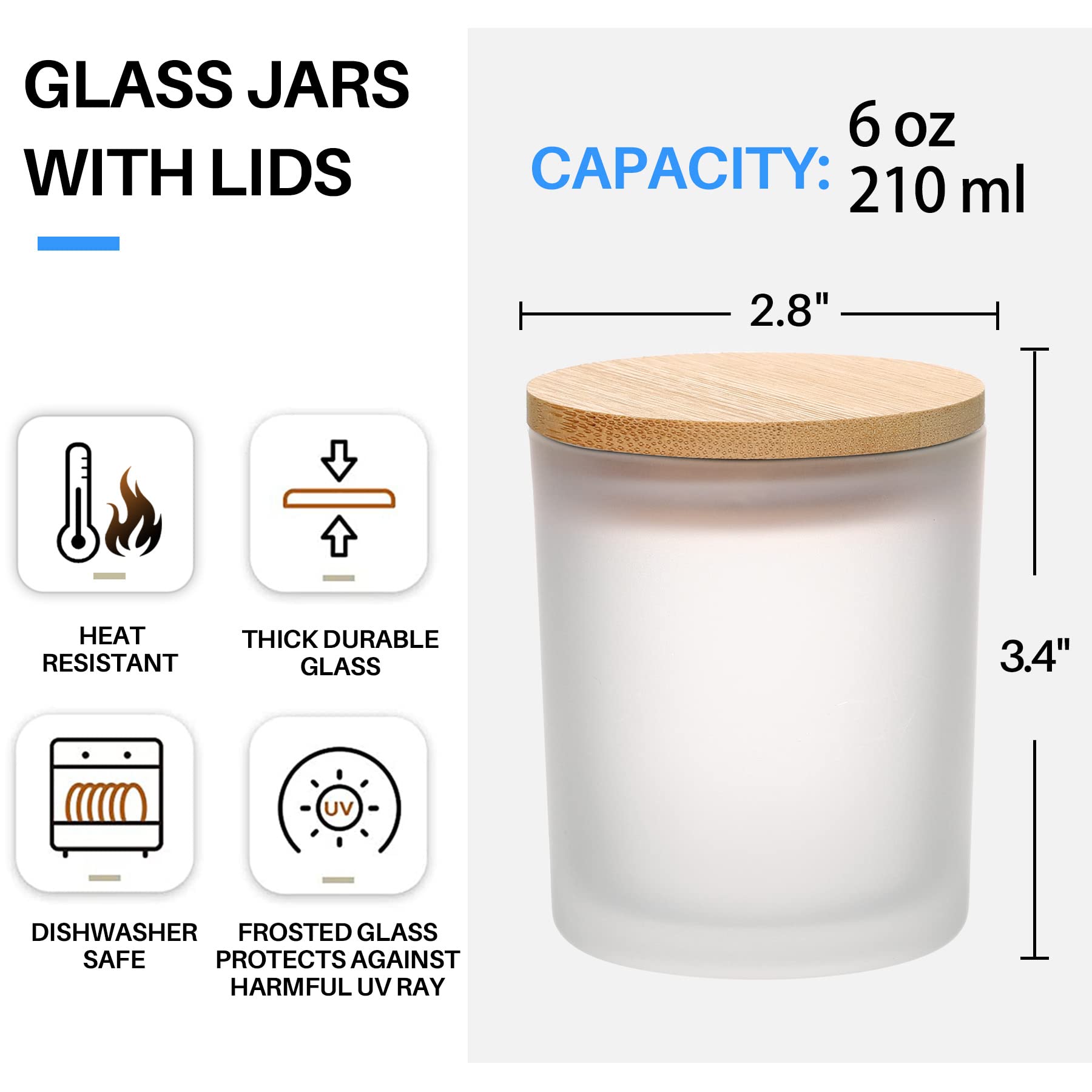 6 шт./упаковка, ёмкость для св – обзор и цена Candle Making Glass Jars